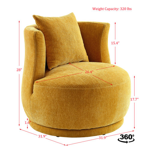 Latitude Run® 31.9 Inch Wide Upholstered Swivel Accent Chair & Reviews